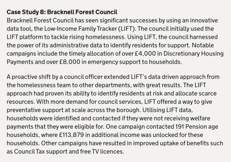 Bracknell Forest case study used in CFR guidance 