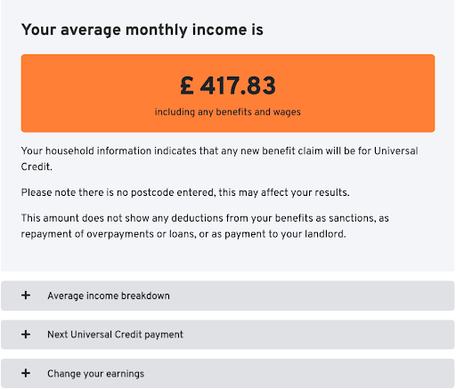next months universal credit